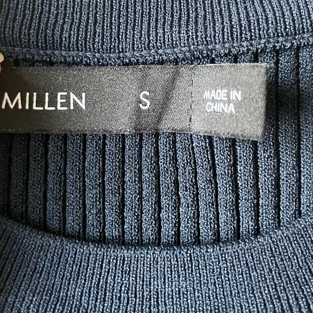 Navy Blue Ribbed Long Sleeve - Picture 5 of 6